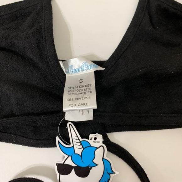 I heart raves black wrap top - Picture 4 of 4